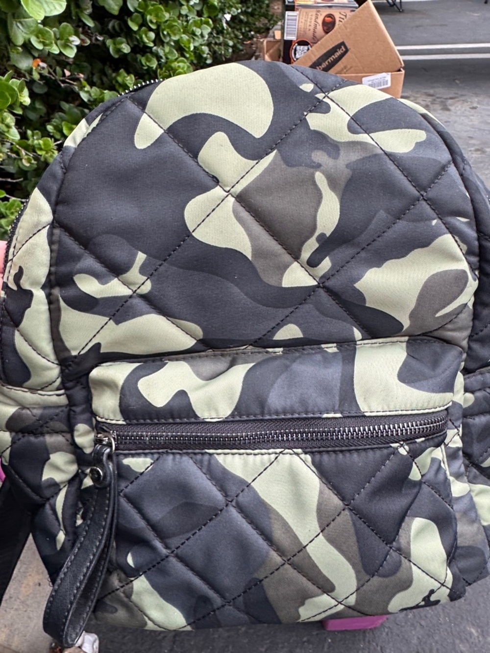 Quilted Camo Mini Backpack - Green Camo